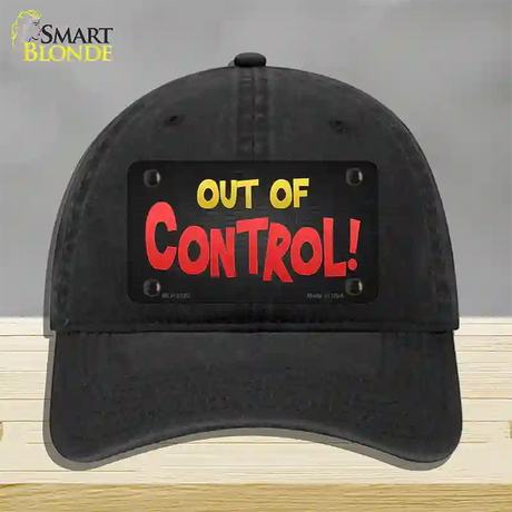 Out Of Control Novelty License Plate Hat Unconstructed Cotton / Black