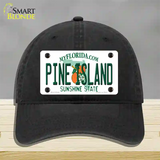 Pine Island Novelty License Plate Hat Unconstructed Cotton / Black