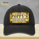 Poppys Novelty License Plate Hat Unconstructed Cotton / Black