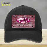 Nonnas Place Novelty License Plate Hat Unconstructed Cotton / Black