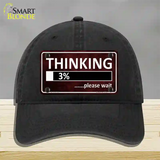 Thinking Please Wait Novelty License Plate Hat Unconstructed Cotton / Black