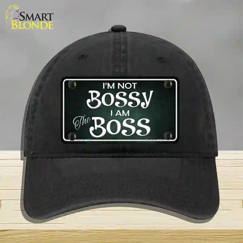 Im Not Bossy Novelty License Plate Hat Unconstructed Cotton / Black