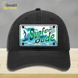 Surfer Dude Novelty License Plate Hat Unconstructed Cotton / Black