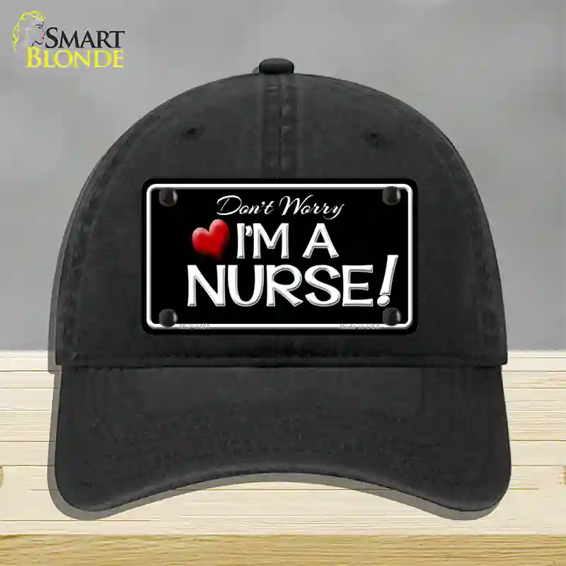 Im A Nurse Novelty License Plate Hat Unconstructed Cotton / Black