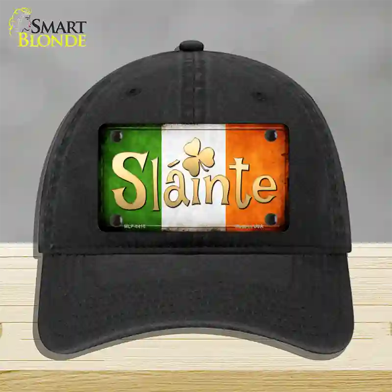 Slainte Novelty License Plate Hat Unconstructed Cotton / Black