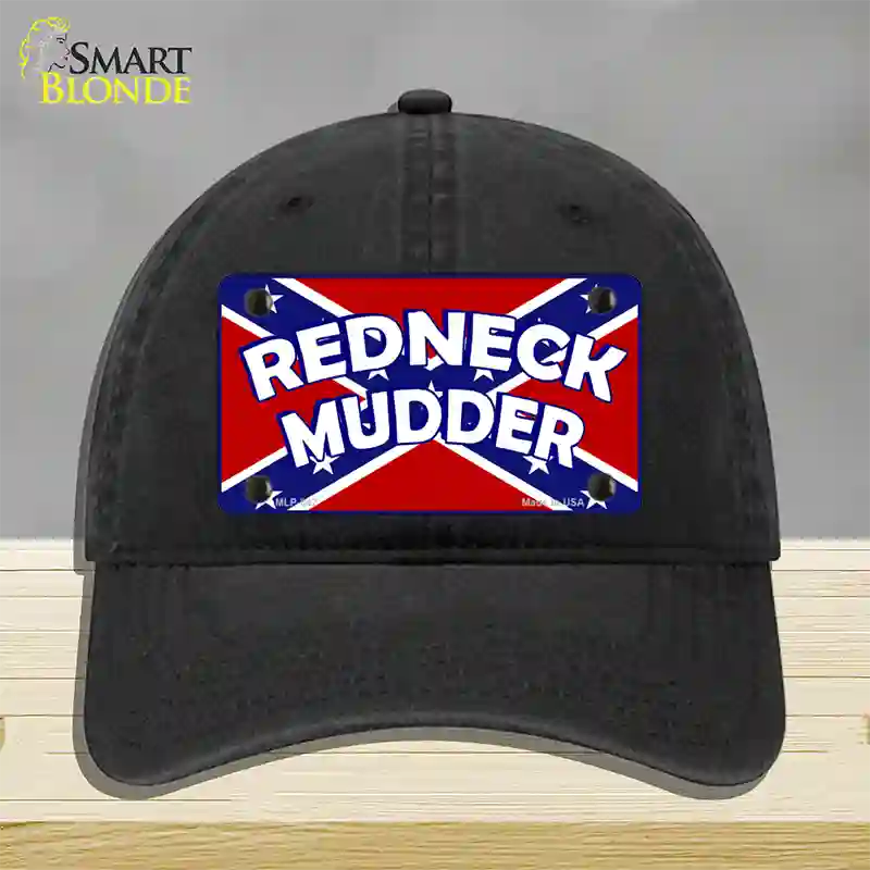 Redneck Mudder Novelty License Plate Hat Unconstructed Cotton / Black