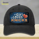 This Girl Loves Her Knicks Novelty License Plate Hat Unconstructed Cotton / Black