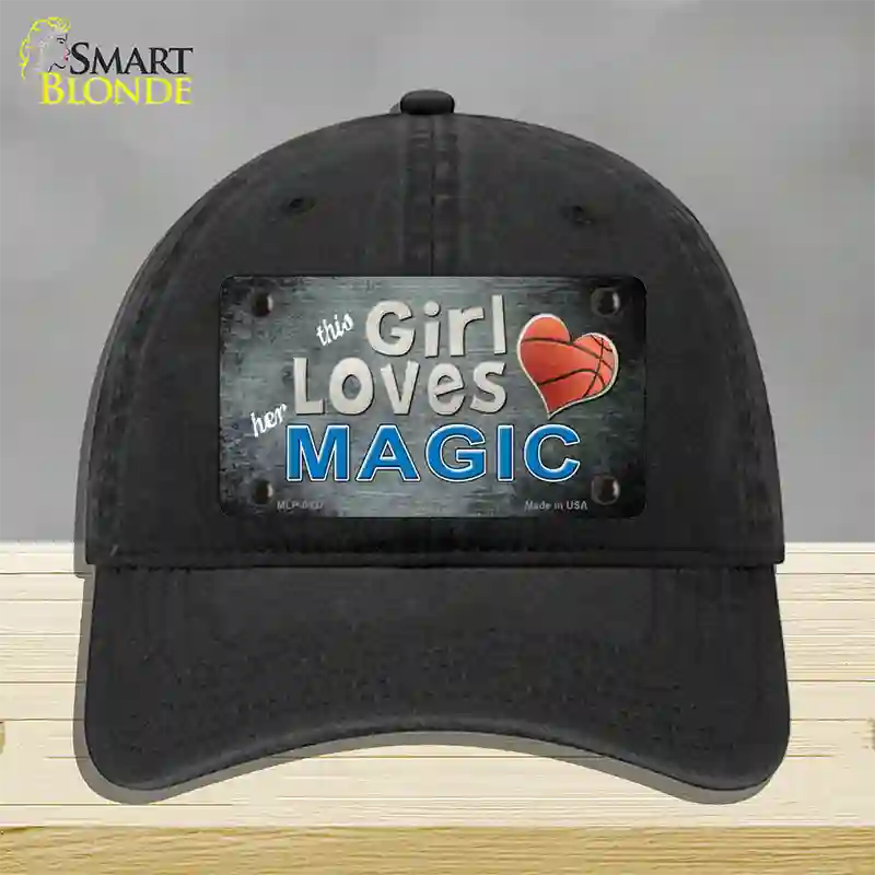 This Girl Loves Her Magic Novelty License Plate Hat Unconstructed Cotton / Black