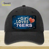 This Girl Loves Her 76ers Novelty License Plate Hat Unconstructed Cotton / Black