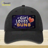 This Girl Loves Her Suns Novelty License Plate Hat Unconstructed Cotton / Black