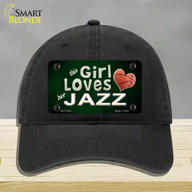 This Girl Loves Her Jazz Novelty License Plate Hat Unconstructed Cotton / Black