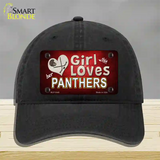 This Girl Loves Her Panthers Hockey Novelty License Plate Hat Unconstructed Cotton / Black