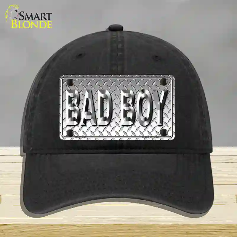 Bad Boy Diamond Novelty License Plate Hat Unconstructed Cotton / Black