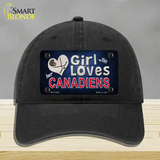 This Girl Loves Her Canadiens Novelty License Plate Hat Unconstructed Cotton / Black