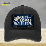 This Girl Loves Her Maple Leafs Novelty License Plate Hat Unconstructed Cotton / Black