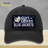 This Girl Loves Her Blue Jackets Novelty License Plate Hat Unconstructed Cotton / Black