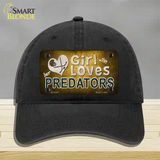 This Girl Loves Her Predators Novelty License Plate Hat Unconstructed Cotton / Black