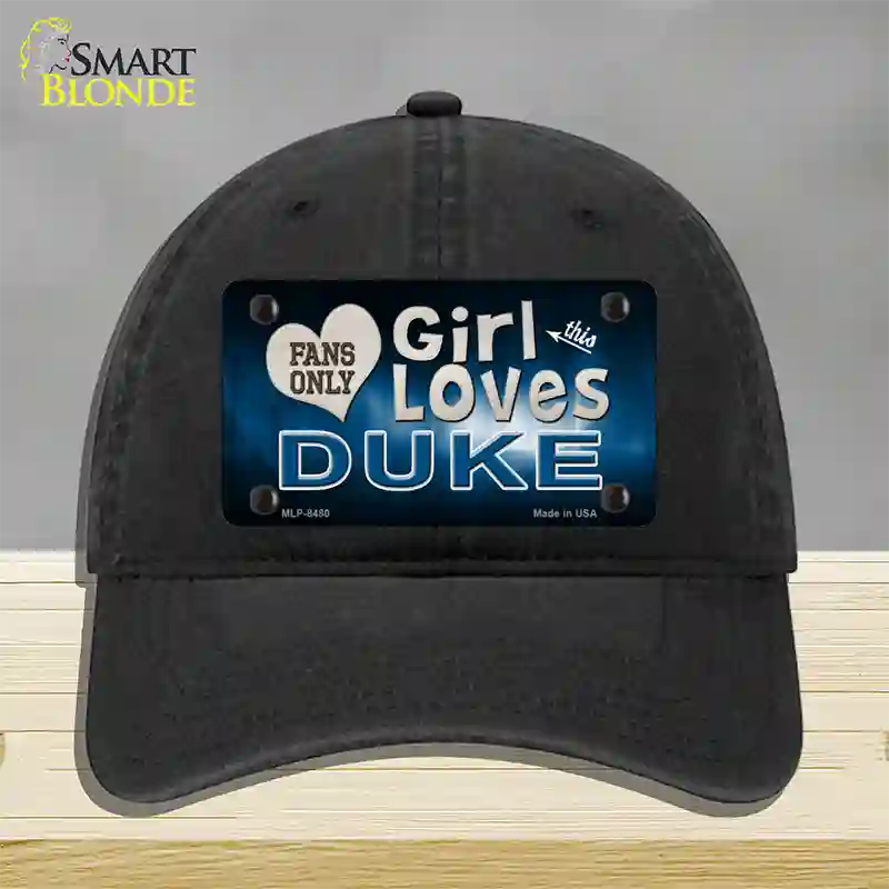 This Girl Loves Duke Novelty License Plate Hat Unconstructed Cotton / Black