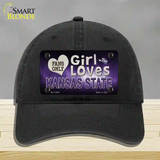 This Girl Loves Kansas State Novelty License Plate Hat Unconstructed Cotton / Black