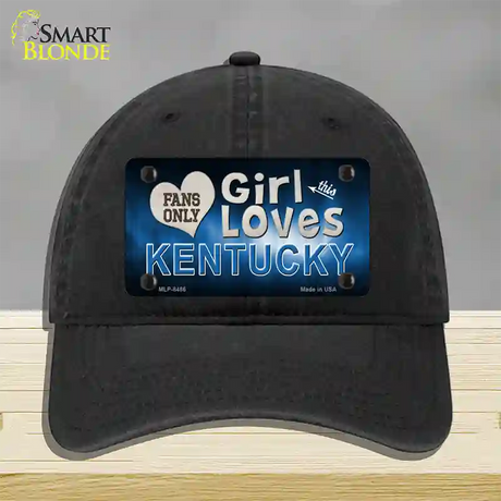 This Girl Loves Kentucky Novelty License Plate Hat Unconstructed Cotton / Black