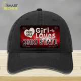 This Girl Loves Ohio State Novelty License Plate Hat Unconstructed Cotton / Black