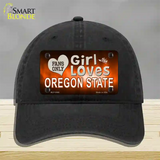 This Girl Loves Oregon State Novelty License Plate Hat Unconstructed Cotton / Black