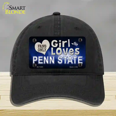 This Girl Loves Penn State Novelty License Plate Hat Unconstructed Cotton / Black