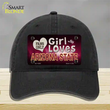 This Girl Loves Arizona State Novelty License Plate Hat Unconstructed Cotton / Black