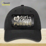 This Girl Loves Purdue Novelty License Plate Hat Unconstructed Cotton / Black