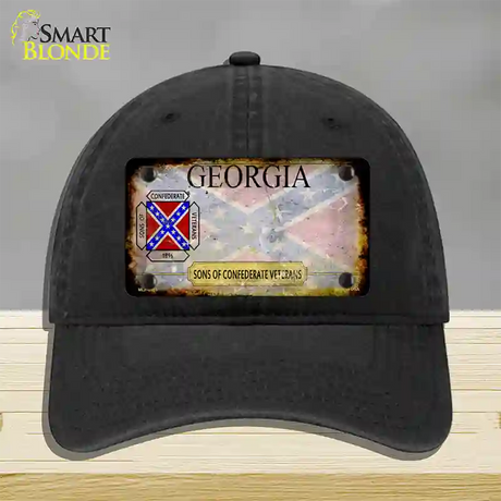 Georgia Rusty State Novelty License Plate Hat Unconstructed Cotton / Black