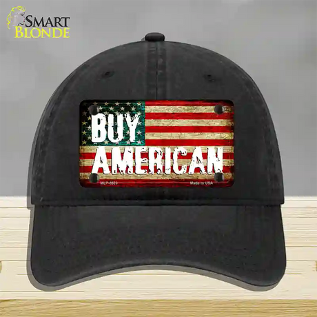 Buy American Novelty License Plate Hat Unconstructed Cotton / Black