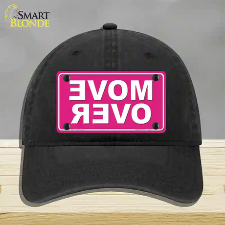 Move Over Pink Novelty License Plate Hat Unconstructed Cotton / Black