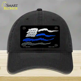 Thin Blue Line Flag Novelty License Plate Hat Unconstructed Cotton / Black