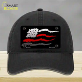 Thin Red Line Flag Novelty License Plate Hat Unconstructed Cotton / Black