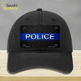 Police Thin Blue Line Novelty License Plate Hat Unconstructed Cotton / Black