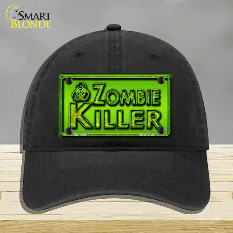 Zombie Killer Novelty License Plate Hat Unconstructed Cotton / Black