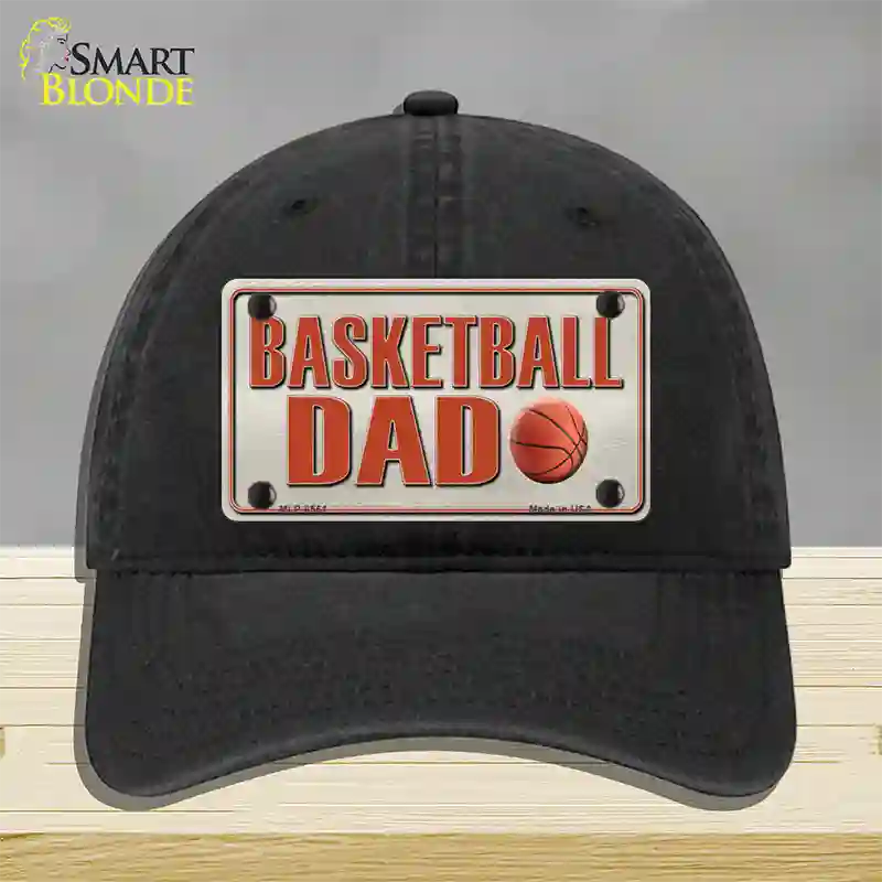 Basketball Dad Novelty License Plate Hat Unconstructed Cotton / Black