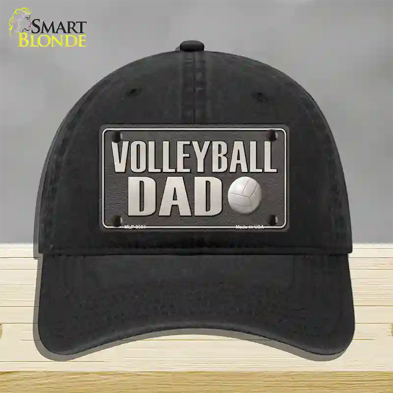 Volleyball Dad Novelty License Plate Hat Unconstructed Cotton / Black