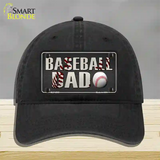 Baseball Dad Novelty License Plate Hat Unconstructed Cotton / Black