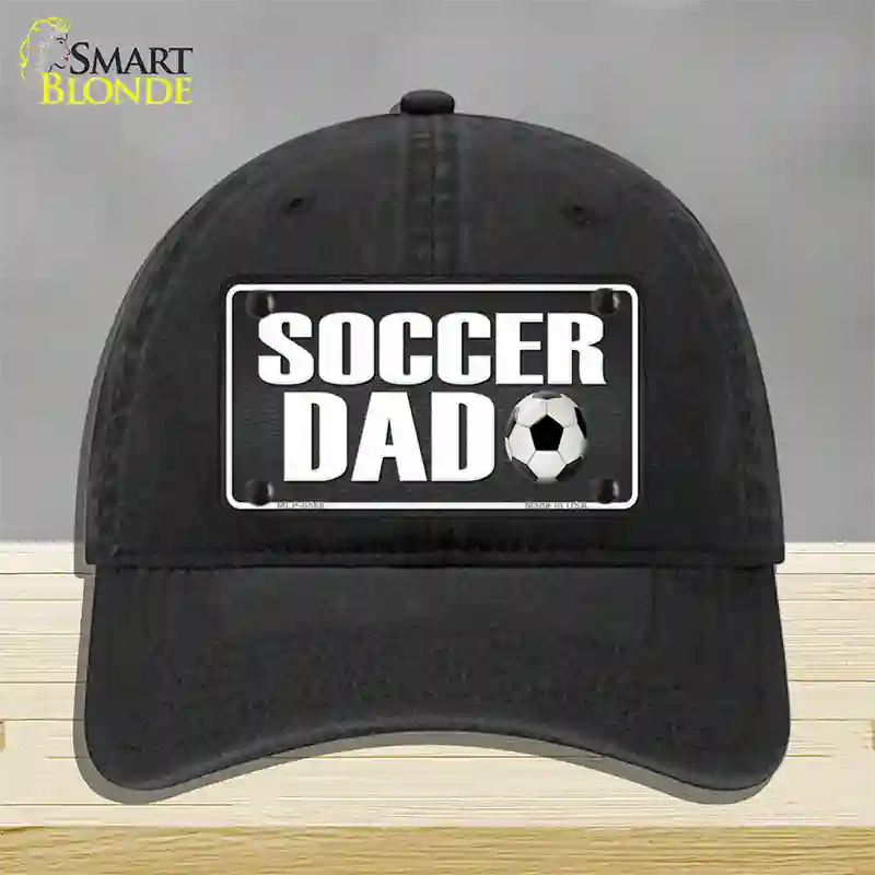 Soccer Dad Novelty License Plate Hat Unconstructed Cotton / Black