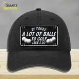 A Lot Of Balls Novelty License Plate Hat Unconstructed Cotton / Black