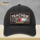 Teacher Novelty License Plate Hat Unconstructed Cotton / Black