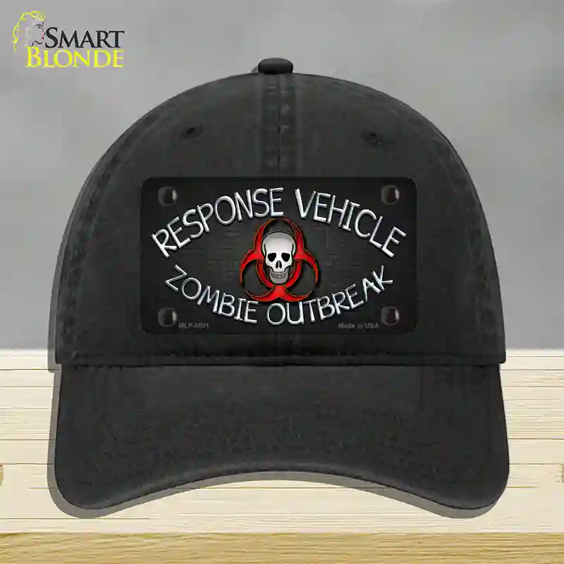 Response Vehicle Novelty License Plate Hat Unconstructed Cotton / Black