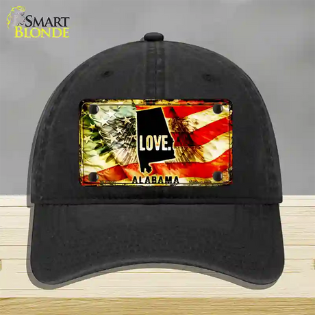 Alabama Love Novelty License Plate Hat Unconstructed Cotton / Black