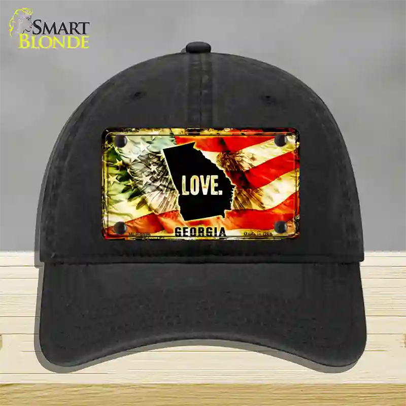 Georgia Love Novelty License Plate Hat Unconstructed Cotton / Black