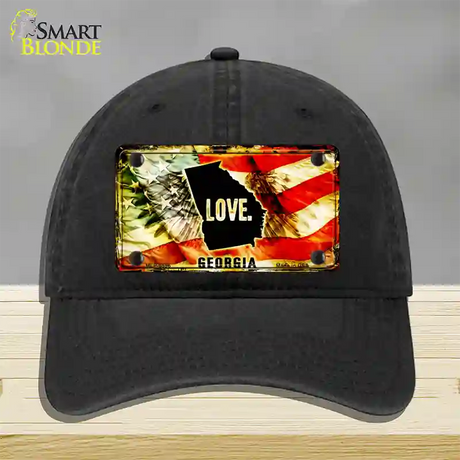 Georgia Love Novelty License Plate Hat Unconstructed Cotton / Black