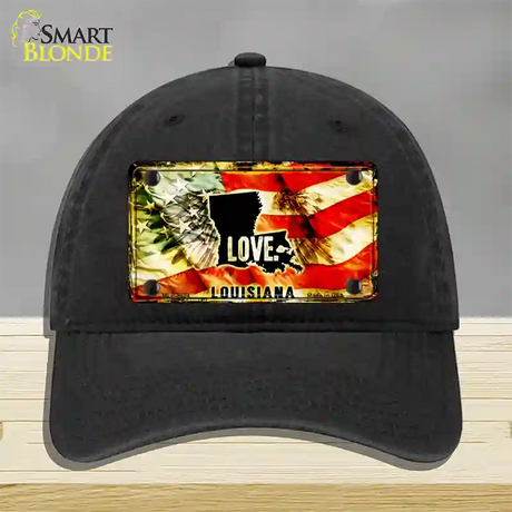 Louisiana Love Novelty License Plate Hat Unconstructed Cotton / Black