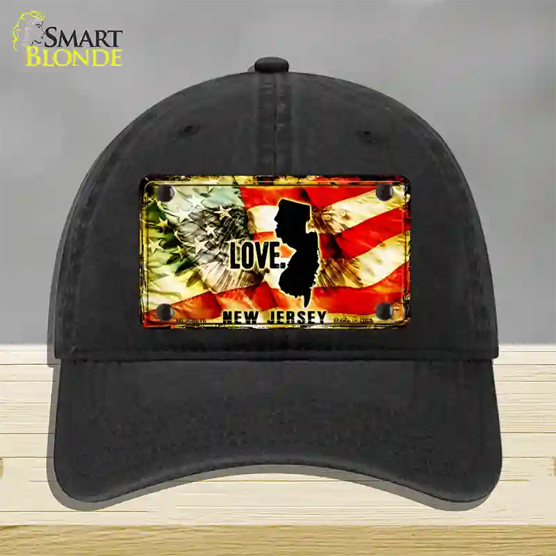 New Jersey Love Novelty License Plate Hat Unconstructed Cotton / Black