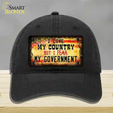 I Love My Country Novelty License Plate Hat Unconstructed Cotton / Black