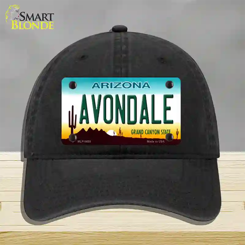 Avondale Arizona Novelty License Plate Hat Unconstructed Cotton / Black